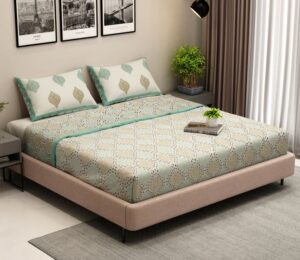 Cotton fabric Bed Sheet by Wooden Street