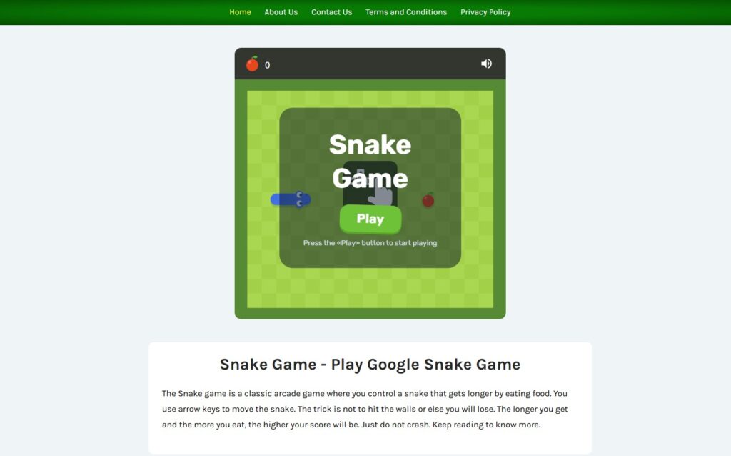 Snake Apple Game