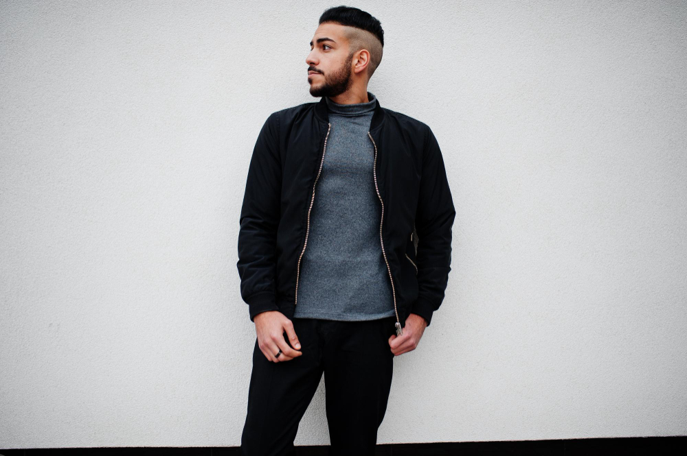 men's black aviator jacket