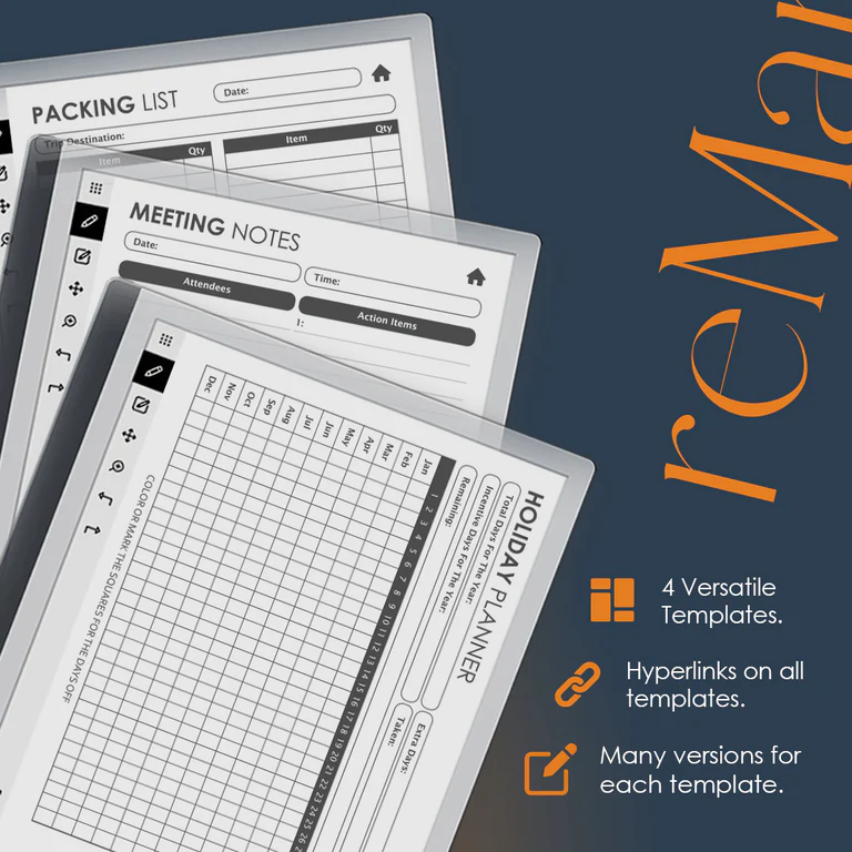 planner templates for remarkable 2