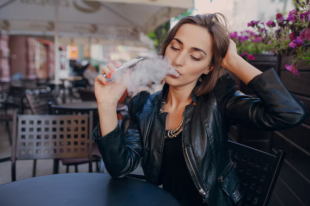 adult touching her head while smoking 1157 448